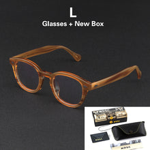 Load image into Gallery viewer, Linen Johnny Depp Glasses Men LEMTOSH Computer Goggles Clean Lens Brand Vintage Acetate Optical Eyeglasses Frame Women