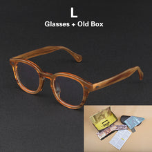 Load image into Gallery viewer, Linen Johnny Depp Glasses Men LEMTOSH Computer Goggles Clean Lens Brand Vintage Acetate Optical Eyeglasses Frame Women