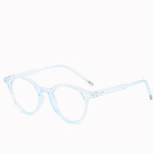 Carica l&#39;immagine nel visualizzatore di Gallery, Literature and Art Small Frame Round Ladies Blue Ray Glasses Transparent Frame Men Wild Frame Spectacles Women