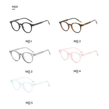 Carica l&#39;immagine nel visualizzatore di Gallery, Literature and Art Small Frame Round Ladies Blue Ray Glasses Transparent Frame Men Wild Frame Spectacles Women