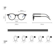 Carica l&#39;immagine nel visualizzatore di Gallery, Literature and Art Small Frame Round Ladies Blue Ray Glasses Transparent Frame Men Wild Frame Spectacles Women