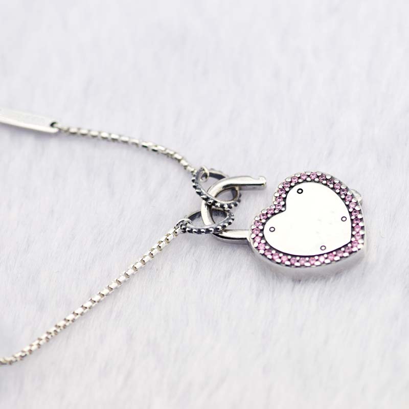 Blocca la tua promessa Collana a catena Gioielli in argento sterling adatti a qualsiasi scollatura da donna Nuova collana con ciondolo all'ingrosso fai da te 