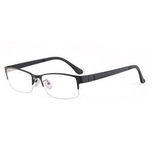 Logorela Alloy Glasses Frame Men Square Myopia Prescription Eyeglasses Frames Half Rim Optical Male Korean   Eyewear 8053