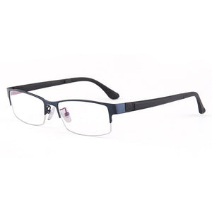 Logorela Alloy Glasses Frame Men Square Myopia Prescription Eyeglasses Frames Half Rim Optical Male Korean   Eyewear 8053