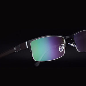 Logorela Alloy Glasses Frame Men Square Myopia Prescription Eyeglasses Frames Half Rim Optical Male Korean   Eyewear 8053