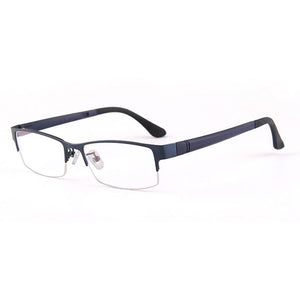 Logorela Alloy Glasses Frame Men Square Myopia Prescription Eyeglasses Frames Half Rim Optical Male Korean   Eyewear 8053