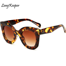 Load image into Gallery viewer, Long Keeper Brand Designer Women Square Retro Men Sunglasses 2023 Oversided Lady Leopard Frame Eyewear AM6856