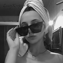 Load image into Gallery viewer, Long Keeper Women Sunglasses Square Cat Eye Sun Glasses Female UV400 Summer Style Vintage Black Big Frame Eyewears