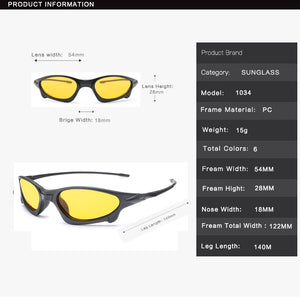 Long Keeper Men's Polarized Driving Fishing Sports Sunglasses Yellow Lens Night Vision Glasses Driver Goggles Anti-glare 1034