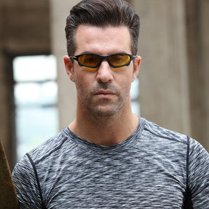 Long Keeper Men's Polarized Driving Fishing Sports Sunglasses Yellow Lens Night Vision Glasses Driver Goggles Anti-glare 1034