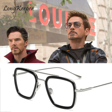 Long Keeper Square Metal Glasses Frame Men Retro Clear Eyeglasses Frames Pilot Optical Glasses Eyewear Frame Women Goggles