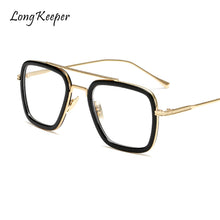Load image into Gallery viewer, Long Keeper Square Metal Glasses Frame Men Retro Clear Eyeglasses Frames Pilot Optical Glasses Eyewear Frame Women Goggles