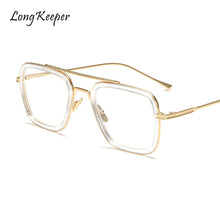 Load image into Gallery viewer, Long Keeper Square Metal Glasses Frame Men Retro Clear Eyeglasses Frames Pilot Optical Glasses Eyewear Frame Women Goggles