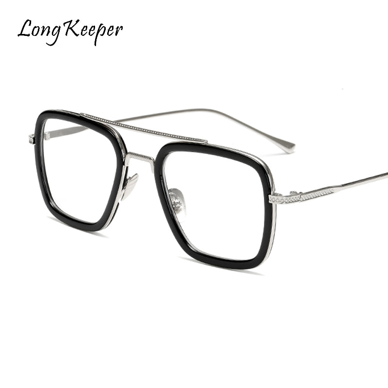 Long Keeper Square Metal Glasses Frame Men Retro Clear Eyeglasses Frames Pilot Optical Glasses Eyewear Frame Women Goggles