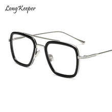 Load image into Gallery viewer, Long Keeper Square Metal Glasses Frame Men Retro Clear Eyeglasses Frames Pilot Optical Glasses Eyewear Frame Women Goggles