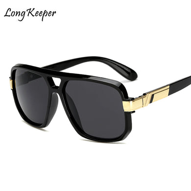 Long Keeper Square Sunglasses Men  Brand Design Couple Lady Celebrity Flat Women Sun Glasses Super Star Cool Eyewear