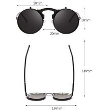 Carica l&#39;immagine nel visualizzatore di Gallery, Long Keeper Sunglasses Double Lens Steampunk Fold Men Women Clear Flip Sun Glasses Alloy Frame Eyewear Eyeglasses Shade UV400