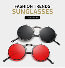 Carica l&#39;immagine nel visualizzatore di Gallery, Long Keeper Sunglasses Double Lens Steampunk Fold Men Women Clear Flip Sun Glasses Alloy Frame Eyewear Eyeglasses Shade UV400