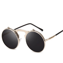 Load image into Gallery viewer, Long Keeper Sunglasses Flip Sun Glasses Steampunk Fold Men Women Double Lens Clear Alloy Frame Eyewear Eyeglasses Shade UV400