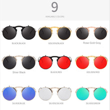 Load image into Gallery viewer, Long Keeper Sunglasses Flip Sun Glasses Steampunk Fold Men Women Double Lens Clear Alloy Frame Eyewear Eyeglasses Shade UV400