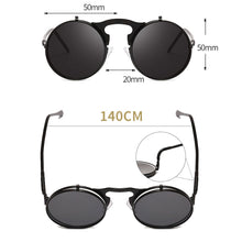 Load image into Gallery viewer, Long Keeper Sunglasses Flip Sun Glasses Steampunk Fold Men Women Double Lens Clear Alloy Frame Eyewear Eyeglasses Shade UV400