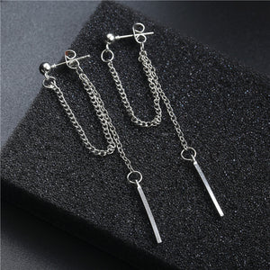 Long Silver Tassel Earrings New Korean Style Girl Fashion Jewelry Simple Minimalist Sweet Texture Metal Brincos Wholesale Gifts