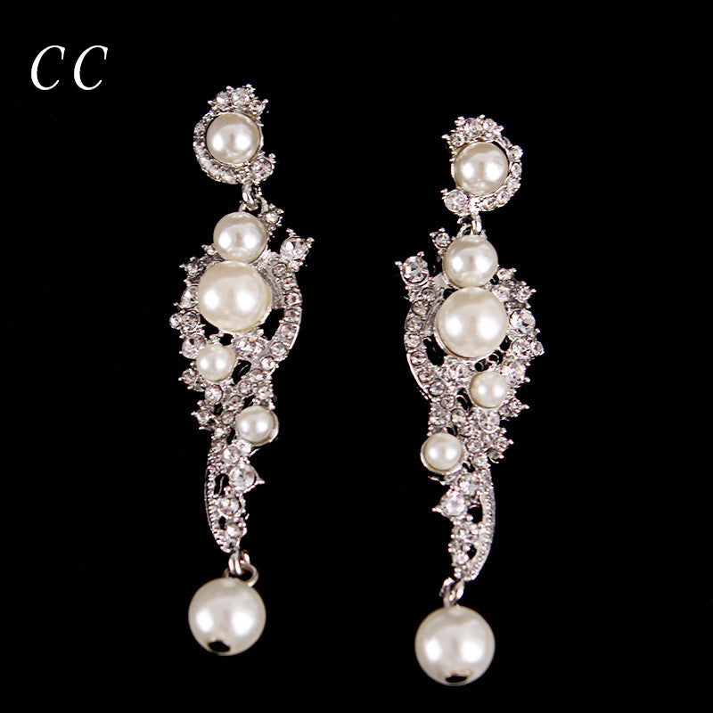 Long Stud Earring for Women Simulated Pearl BeautIful Jewellery Fashion Jewelry for Women Wedding Party Engagement B007