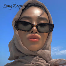 Load image into Gallery viewer, LongKeeper 2023 Retro Narrow Rectangle Sunglasses Women Brand Design Vintage 90S Pink Green Sun Glasses Clear Shades Female