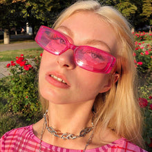 Load image into Gallery viewer, LongKeeper 2023 Retro Narrow Rectangle Sunglasses Women Brand Design Vintage 90S Pink Green Sun Glasses Clear Shades Female