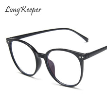 Load image into Gallery viewer, LongKeeper Anti Blue Light Glasses Frame Women Men Eyeglasses Vintage Round Clear Len Glasses Optical Spectacle Computer Eyewear