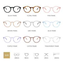 Load image into Gallery viewer, LongKeeper Anti Blue Light Glasses Women Round Eyewear Frame Computer Optical Eyeglasses Blue Light Blocking Clear Lens Glasses