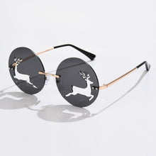 Load image into Gallery viewer, LongKeeper Christmas Glasses Unique Rimless Sunglasses Elk Bowknot Christmas Eve Party Decor Eyewear Steampunk Eyeglass
