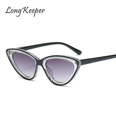 LongKeeper Retro Cat Eye Sunglasses Women Brand Design Vintage Ladies Triangle Sun Glasses Female Eyewear UV400 Gafas