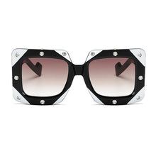 Load image into Gallery viewer, LongKeeper Square Diamond Sunglasses Women 2023  Brand Punk Pink black white Oversized Female Glasses UV400