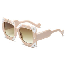 Load image into Gallery viewer, LongKeeper Square Diamond Sunglasses Women 2023  Brand Punk Pink black white Oversized Female Glasses UV400