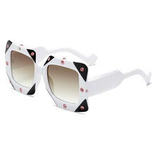Load image into Gallery viewer, LongKeeper Square Diamond Sunglasses Women 2023  Brand Punk Pink black white Oversized Female Glasses UV400