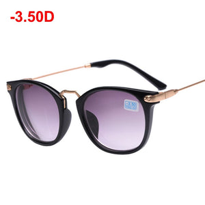 LongKeeper Finished Myopia Glasses Black Frame Metal Goggles Lens Sighted Prescription Sunglasses -1 -1.5 -2 -2.5 -3 -3.5 -4