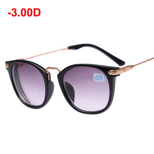 LongKeeper Finished Myopia Glasses Black Frame Metal Goggles Lens Sighted Prescription Sunglasses -1 -1.5 -2 -2.5 -3 -3.5 -4