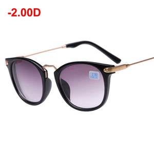LongKeeper Finished Myopia Glasses Black Frame Metal Goggles Lens Sighted Prescription Sunglasses -1 -1.5 -2 -2.5 -3 -3.5 -4