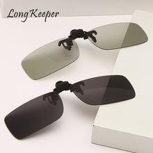 Load image into Gallery viewer, LongKeeper Flip Up Clip On Sunglasses Men Polarized Sunglasses Anti Glare Night Vision Glasses Driver Goggles Oculos De Sol