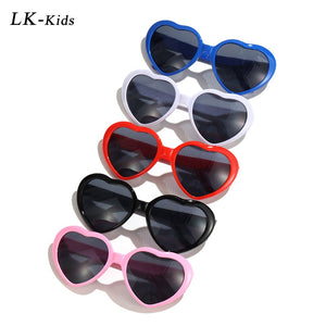 LongKeeper Ins Popular Love Heart Effects Glasses Kids Watch Light Change Love Red Pink Special Effect Sunglasses For Children