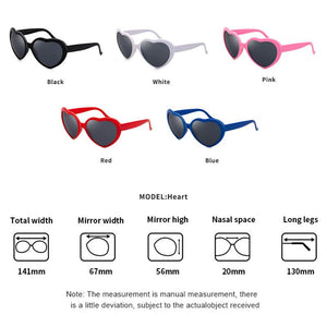 LongKeeper Ins Popular Love Heart Effects Glasses Kids Watch Light Change Love Red Pink Special Effect Sunglasses For Children