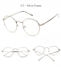 Load image into Gallery viewer, LongKeeper Korean Round Glasses Frame Clear Lens Women Men Retro Gold Eyeglass Optic Frame Eyewear Vintage Spectacles