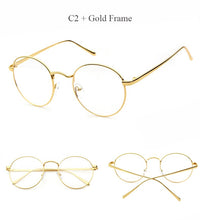Load image into Gallery viewer, LongKeeper Korean Round Glasses Frame Clear Lens Women Men Retro Gold Eyeglass Optic Frame Eyewear Vintage Spectacles