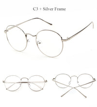 Load image into Gallery viewer, LongKeeper Korean Round Glasses Frame Clear Lens Women Men Retro Gold Eyeglass Optic Frame Eyewear Vintage Spectacles