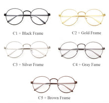 Load image into Gallery viewer, LongKeeper Korean Round Glasses Frame Clear Lens Women Men Retro Gold Eyeglass Optic Frame Eyewear Vintage Spectacles