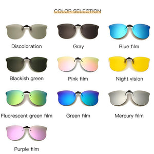 LongKeeper Large Polarized Clip On Sunglasses Yellow Night Vision Glasses Mirror Driving Flip Up Lens Eyewear Accessories
