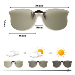 LongKeeper Large Polarized Clip On Sunglasses Yellow Night Vision Glasses Mirror Driving Flip Up Lens Eyewear Accessories