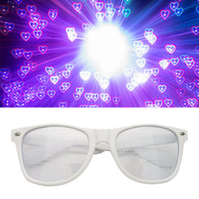 Load image into Gallery viewer, LongKeeper Love Glasses Special Effect Rectangle Shaped Glasses Watch The Lights Change Heart Shape Night Colorful Party Supply