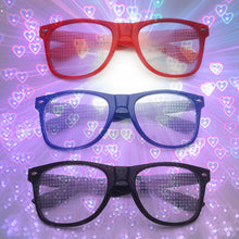 Load image into Gallery viewer, LongKeeper Love Glasses Special Effect Rectangle Shaped Glasses Watch The Lights Change Heart Shape Night Colorful Party Supply
